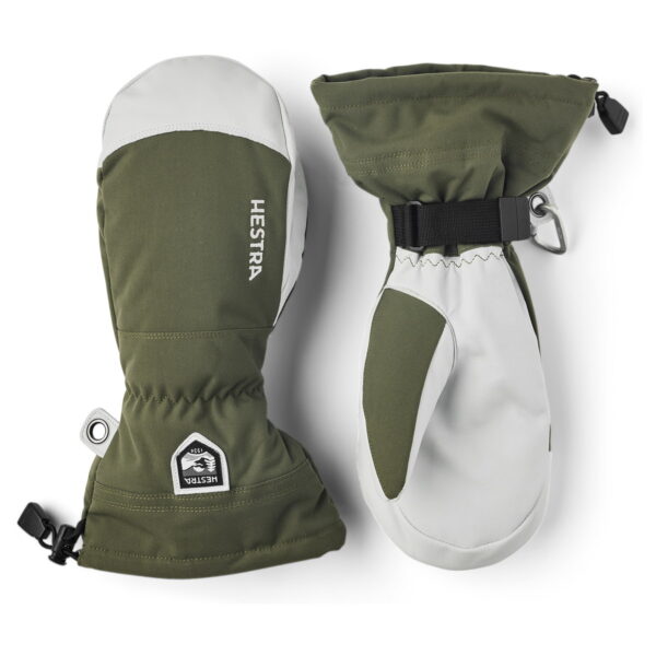 Hestra Army Leather Heli Ski Mitt Olive