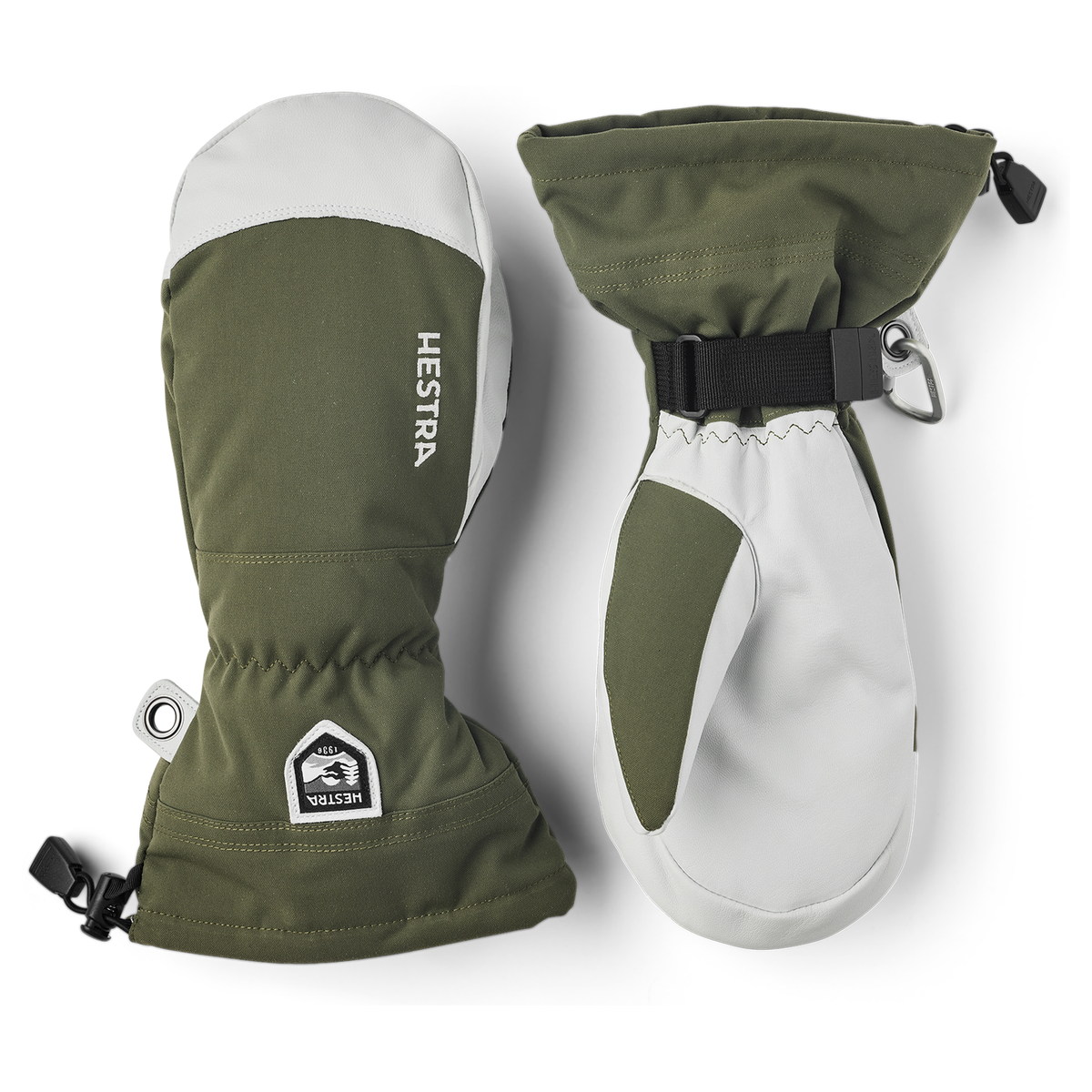 Hestra Army Leather Heli Ski Mitt Olive