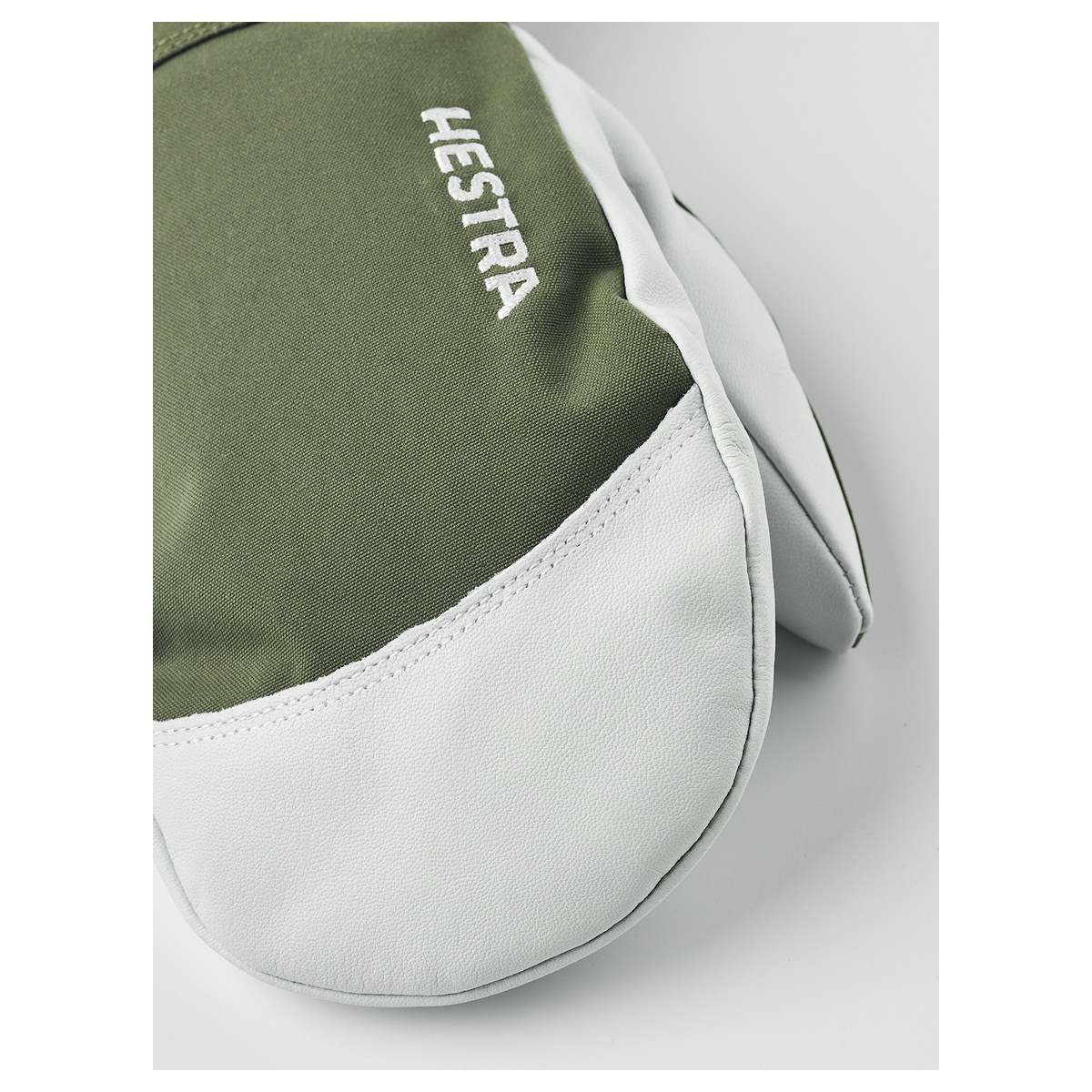 Hestra Army Leather Heli Ski Mitt Olive - Image 2