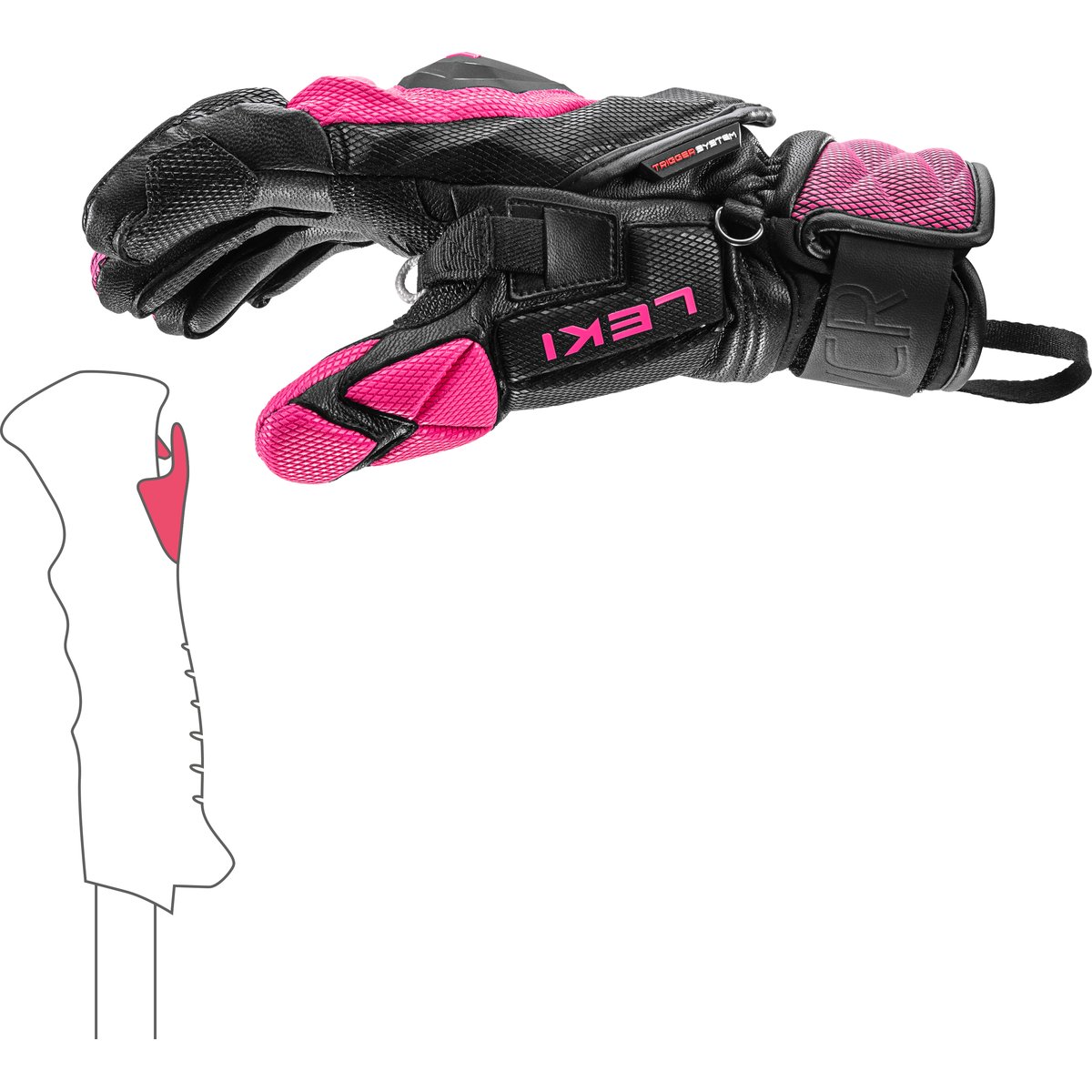 Leki WCR Venom SL 3D Hanskat Pink - Image 4